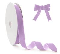 Ruban Velours Polyester 20mm X 25yard - Ruban Couture, Velvet Ribbon, Soie Violet, De Couleur
