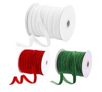 Ruban Velvet 3 rouleaux 50 verges DIY DOY DÉCORATIVE COULEUR COULEUR Ruban de Noël pour emballage cadeau Couronne de Noël Couronne, style 1 pour emballage cadeau