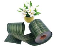 Ruban vert de 10,2 cm x 45,7 m - Ruban en poly satiné imperméable - Pour bouquets de mariage, emballage cadeau, Noël et fêtes - Décoration intérieure et extérieure