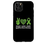 Ruban vert de sensibilisation au cancer du lymphome - Peace Love Hope Coque pour iPhone 11 Pro