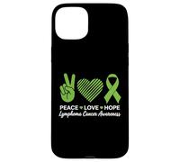 Ruban vert de sensibilisation au cancer du lymphome - Peace Love Hope Coque pour iPhone 15 Plus