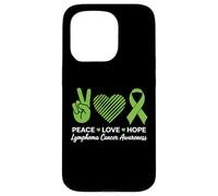 Ruban vert de sensibilisation au cancer du lymphome - Peace Love Hope Coque pour iPhone 15 Pro