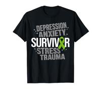 Ruban Vert de Sensibilisation au Stress et à l'anxiété pour survivants T-Shirt