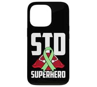 Ruban Vert de Super-héros des Maladies Sexuellement transmissibles (MST) Coque pour iPhone 13 Pro