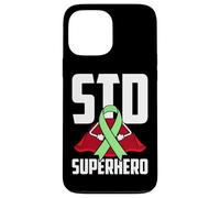 Ruban Vert de Super-héros des Maladies Sexuellement transmissibles (MST) Coque pour iPhone 13 Pro Max