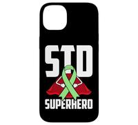Ruban Vert de Super-héros des Maladies Sexuellement transmissibles (MST) Coque pour iPhone 14 Plus