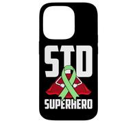 Ruban Vert de Super-héros des Maladies Sexuellement transmissibles (MST) Coque pour iPhone 14 Pro