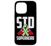 Ruban Vert de Super-héros des Maladies Sexuellement transmissibles (MST) Coque pour iPhone 14 Pro Max