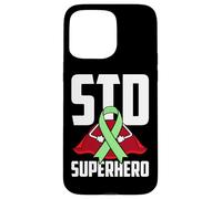 Ruban Vert de Super-héros des Maladies Sexuellement transmissibles (MST) Coque pour iPhone 15 Pro Max