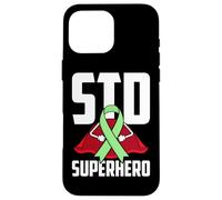 Ruban Vert de Super-héros des Maladies Sexuellement transmissibles (MST) Coque pour iPhone 16 Pro Max