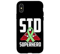 Ruban Vert de Super-héros des Maladies Sexuellement transmissibles (MST) Coque pour iPhone X/XS