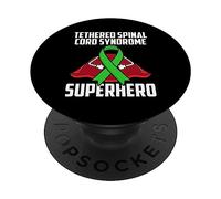 Ruban Vert Guerrier Super-héros du Syndrome de la moelle épinière attachée PopSockets PopGrip Adhésif