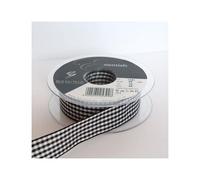 Ruban Vichy 25mm : Vendu au Mètre - Noir