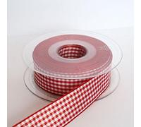 Ruban Vichy 25mm : Vendu au Mètre - Rouge