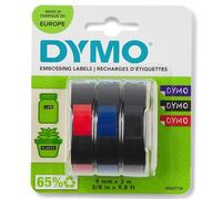 Ruban vinyle 3D Dymo couleur assortie écriture blanche 9 mm S0847730 - Blistre de 3