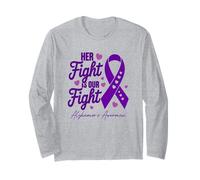Ruban violet Alzheimer's Awareness Her Fight Is Our Fight Manche Longue