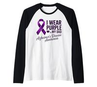 Ruban Violet de Sensibilisation à la maladie d'Alzheimer pour Papa Manche Raglan