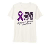 Ruban Violet de Sensibilisation à la maladie d'Alzheimer pour Papa T-Shirt Haut de Gamme