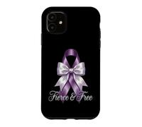 Ruban Violet féroce et Gratuit de Sensibilisation à la Violence Domestique Coque pour iPhone 11