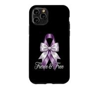 Ruban Violet féroce et Gratuit de Sensibilisation à la Violence Domestique Coque pour iPhone 11 Pro