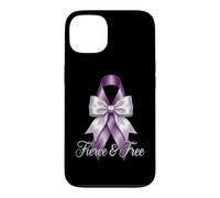 Ruban Violet féroce et Gratuit de Sensibilisation à la Violence Domestique Coque pour iPhone 13