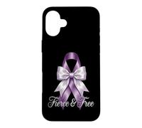 Ruban Violet féroce et Gratuit de Sensibilisation à la Violence Domestique Coque pour iPhone 16 Plus