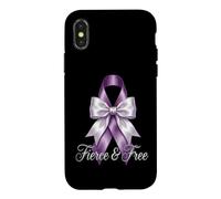 Ruban Violet féroce et Gratuit de Sensibilisation à la Violence Domestique Coque pour iPhone X/XS