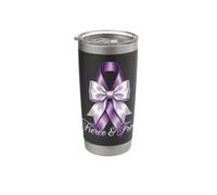 Ruban violet féroce et gratuit de sensibilisation à la violence domestique Gobelet isotherme en acier inoxydable double paroi