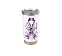 Ruban violet féroce et gratuit de sensibilisation à la violence domestique Gobelet isotherme en acier inoxydable double paroi