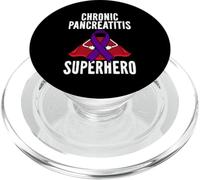 Ruban Violet pour pancréatite Chronique Super-héros Guerrier Combattant PopSockets PopGrip pour MagSafe