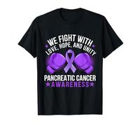 Ruban violet pour sensibilisation au cancer du pancréas - Amour, espoir, unité T-Shirt