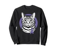 Ruban violet pour sensibilisation aux migraines et maux de tête pour chat Sweatshirt