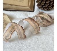 Ruban Washi vintage, avec des bords brûlés et un motif de notes de musique avec des formes asymétriques, pour le scrapbooking DIY, le journalisme et la décoration, set d'autocollants Taille UniquePape