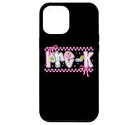 Rubans à carreaux roses pré-K avec fleur de pomme Coque pour iPhone 12 Pro Max