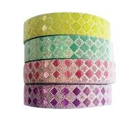 Rubans Adhésif Glitter Paillette Losange 1 Cm 4 Pièces - Megacrea Diy