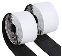 Rubans Adhésifs 50MM × 3M Scratch Autocollant, ilauke Bande Agrippantes Adhésives Avec Crochets Et Boucles, Hook Loop Rubans pour Ménage, Bricolage Et l'artisanat, Noir