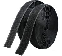 Rubans Adhésifs 8M avec 20mm largeur,Bande Agrippantes Adhésives,Ruban Scratch Hook Loop Bande Adhésives Autoadhé pour Tous Les Types D'installations Cadre Photo (crochet de 8 m + boucle de 8 m,Noir)