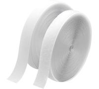 Rubans Adhésifs 8M avec 20mm largeur,Bande Agrippantes Adhésives,Ruban Scratch Hook Loop Bande Adhésives Autoadhé pour Tous Les Types D'installations Cadre Photo (crochet de 8 m+boucle de 8 m,Blanc)