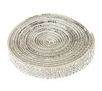 Rubans adhésifs strass CHEOTIME, 4 rangées de strass argentés, rouleau de ruban adhésif strass cristal diamant, rubans brillants et scintillants pour la décoration de tissus et de (Blanche)