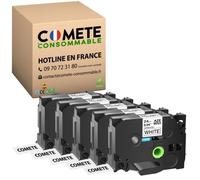 Rubans compatibles - COMETE CONSOMMABLE - TZe251 - Noir sur blanc - 24mm - 8m