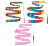 Rubans De Danse 3pcs, 2m Ruban Gymnastique Enfant En Satin Lisse Léger et Résistant Aux Déchirures, La Boucle Métallique À Rotation Flexible Évite L'enchevêtrement Du Ruban pour Gymnastique Danse