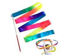 Rubans de danse - Couleur dégradée - Équipement léger et durable avec baguette flexible pour gymnastique, danse, streamers, cours de musique, salle de jeux, maison, école, club, anniversaire