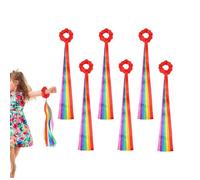 Rubans De Danse pour Poignet | 6 Pièces Multicolores à Main 50 cm | Rubans De Danse Arc-en-,Spectacle Artistique Scolaire, Entraînement Gymnique et Sportif, Fêtes Enfantines, Festivals