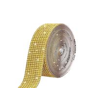 Rubans de Diamant en Résine，Strass Diamant Ruban，pour Bricolage Art Artisanat Décors.(Couleur or)