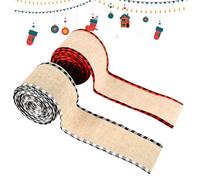Rubans De Noël,2 Rouleaux À Bord Écossais Pour Ornements Décoratifs - Ruban De Noël À Carreaux De 6,3 cm | pour Décoration d'Arbre de Fêtes, Guirlande, Artisanat, Bouquet et
