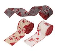 Rubans De Noël - 3 Rouleaux à Points Pailletés,Ruban Pour Couronne De Noël - Pour Décoration de Sapin Fabrication de Couronnes Décoration de Porte Centre de