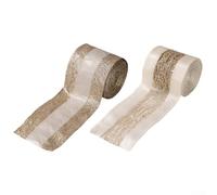 Rubans de Noël flexibles avec maille de lin conçus pour maintenir la forme pour l'emballage de vacances et la décoration florale (couleur mélangée)