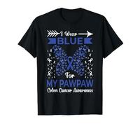 Rubans de Sensibilisation au Cancer du côlon I Wear Blue for My Pawpaw T-Shirt Graphique avec Valeur, Homme, Noir, S