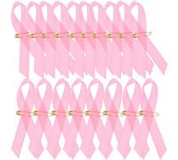 Rubans de Sensibilisation au Cancer du Sein 200 Pièces, avec Épingle | Polyester Rose, Symbole Décoratif Léger, pour Vêtements, Chapeaux, Actions Solidaires et Collecte de Fonds
