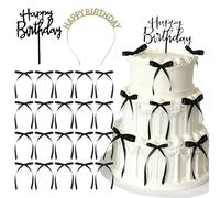rubans décoratifs pour gâteaux noires bandes cure dents pour decoration mariage babyshower anniversaire